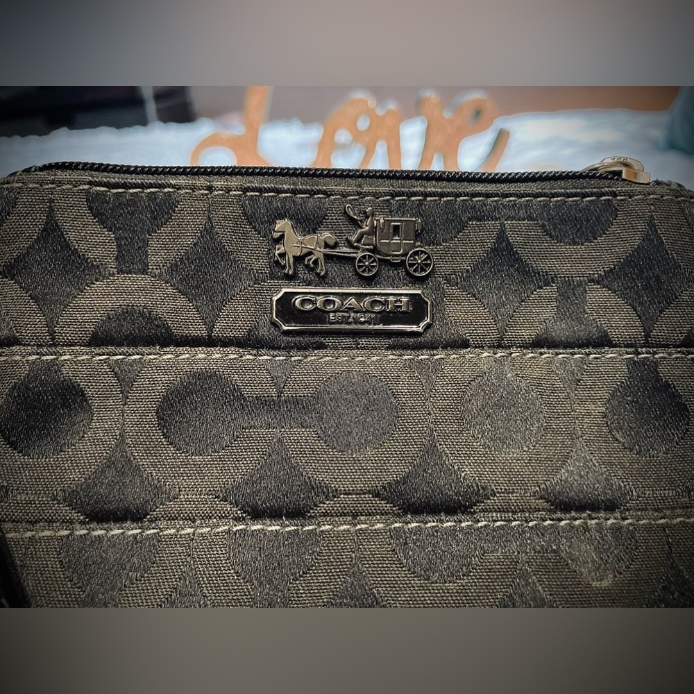Coach Black Fabric Wristlet - Picture 4 of 8